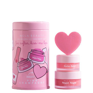 Pink Champagne Duo Baume 10 ml + Scrub 15 ml + Exfoliant en Silicone