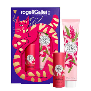 Gingembre Rouge Set met lippenbalsem voor een stralende look + verzorgende handcr&egrave;me 30 ml