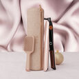 Gold &Eacute;dition Limit&eacute;e Cashmere Conjunto de alisador Styler + mini escova plana + bolsa bege