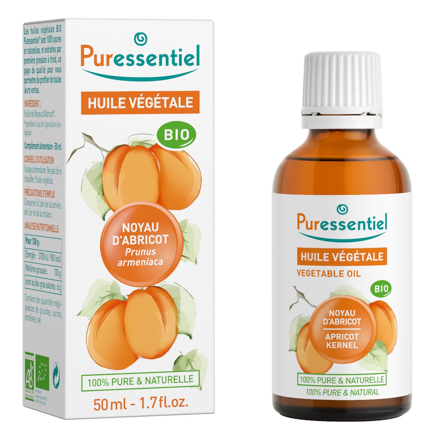 Huile Végétale BIO, Huile Noyau d'abricot 50 ml Puressentiel — free download