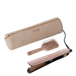Gold &Eacute;dition Limit&eacute;e Cashmere Coffret Lisseur Styler + Mini Brosse Plate + Pochette Beige