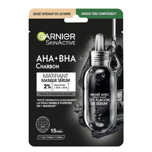 SkinActive Purifying Tissue Mask Charcoal, Black Algae and Hyaluronic Acid 28 g