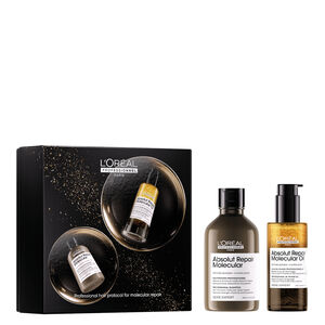 Serie Expert Absolut Repair Molecular Zestaw: szampon 300 ml + olejek dwufazowy Absolut Repair Molecular 90 ml