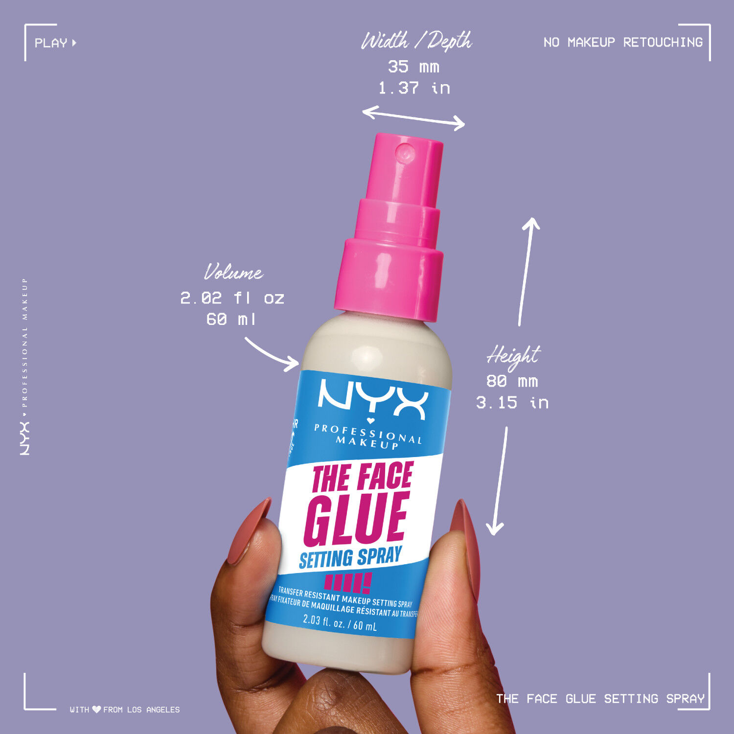 Glue, Spray fixateur résistant aux transferts et waterproof 60 ml - Nyx ...