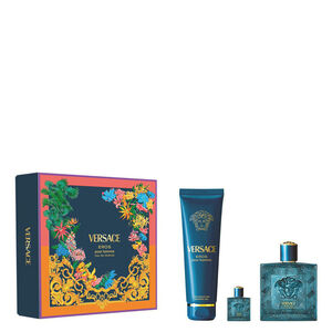 Eros pour Homme Aj&aacute;nd&eacute;kcsomag Eau de Parfum 100 ml + 150 ml-es tusf&uuml;rdo + 5 ml-es miniatur