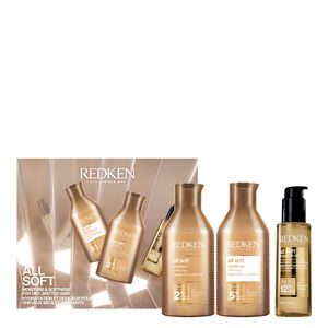 All Soft Shampoo Set: 500 ml + Conditioner 500 ml + Argan Oil 100 ml
