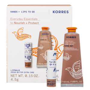 Everyday Essentials To Nourish + Protect Almond Nut Hand Cream Gift Set, 50 ml & Cocoa Butter Lip Balm 4.5g
