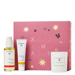 Rituel de Roses Day Cream 30 ml + Skincare Oil 75 ml and Candle Gift Set