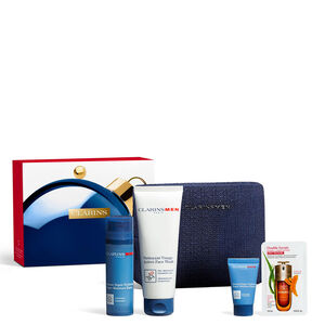 ClarinsMen Detoxifying Facial Cleansing Gel Set (50 ml) + 3 Products + Pouch