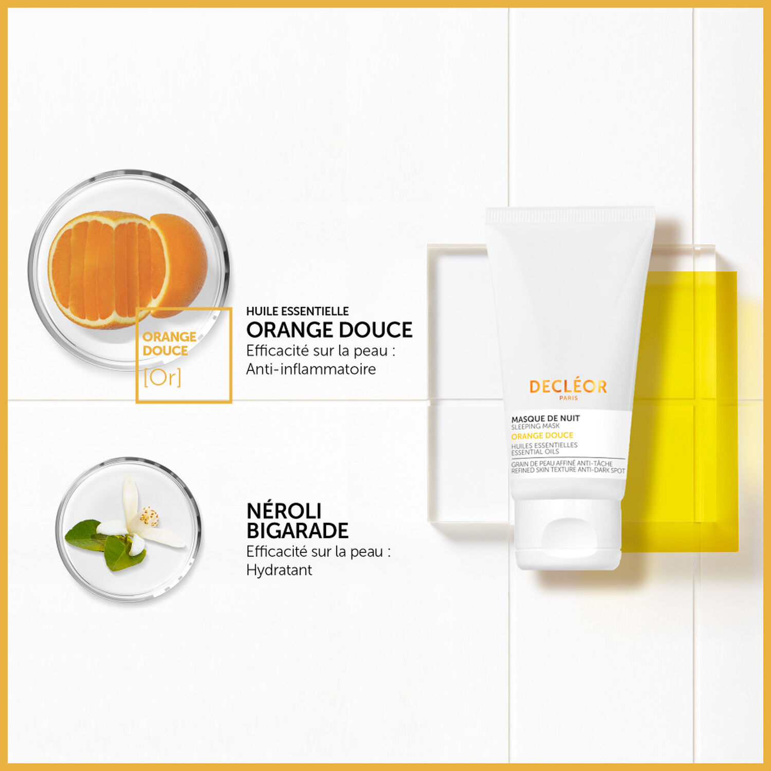 Masque De Nuit Anti-taches Decléor Douce Orange - 50 Ml, Senteur Orange, Neuf