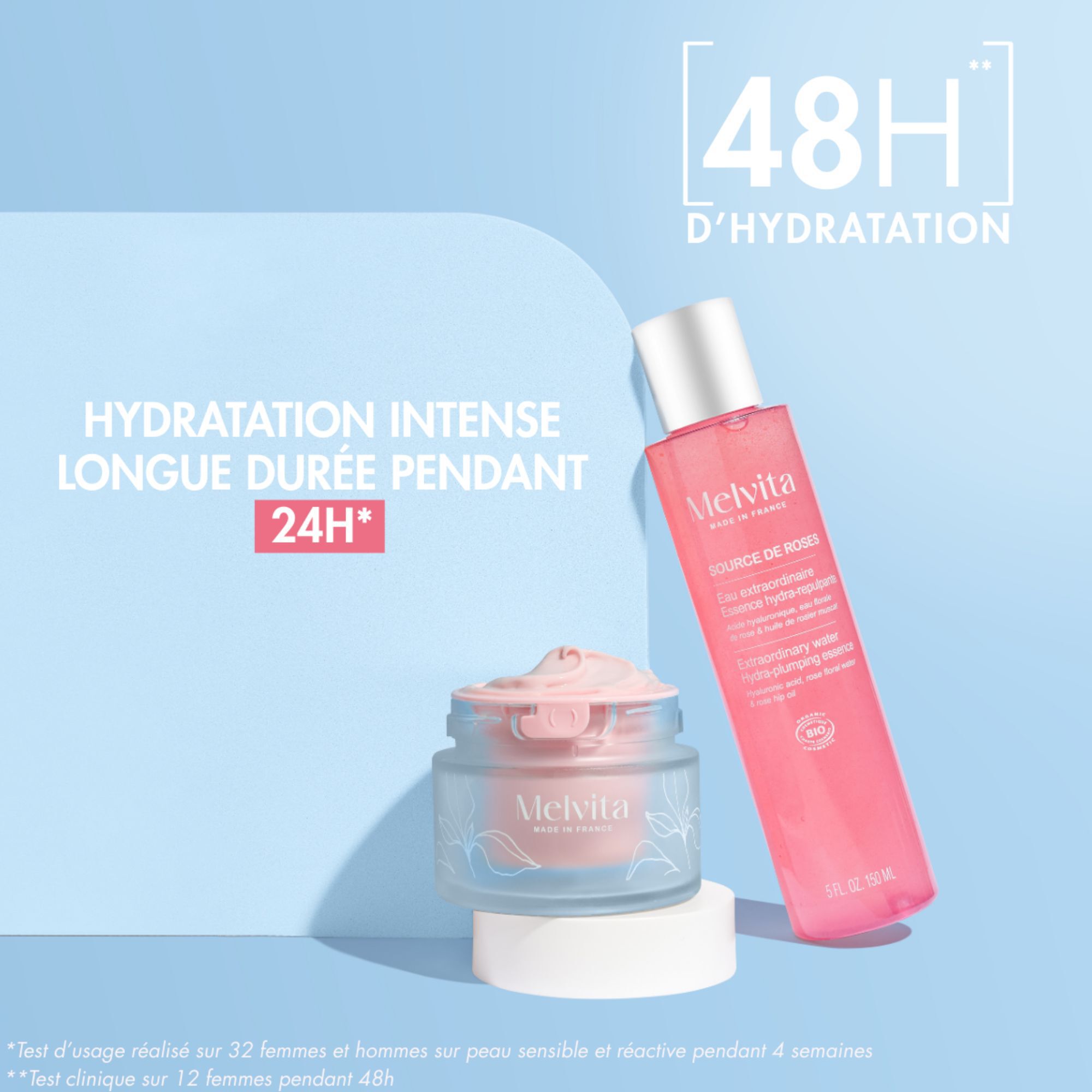 Source de Roses, Coffret Crème 50ml + Eau Extraordinaire Hydra