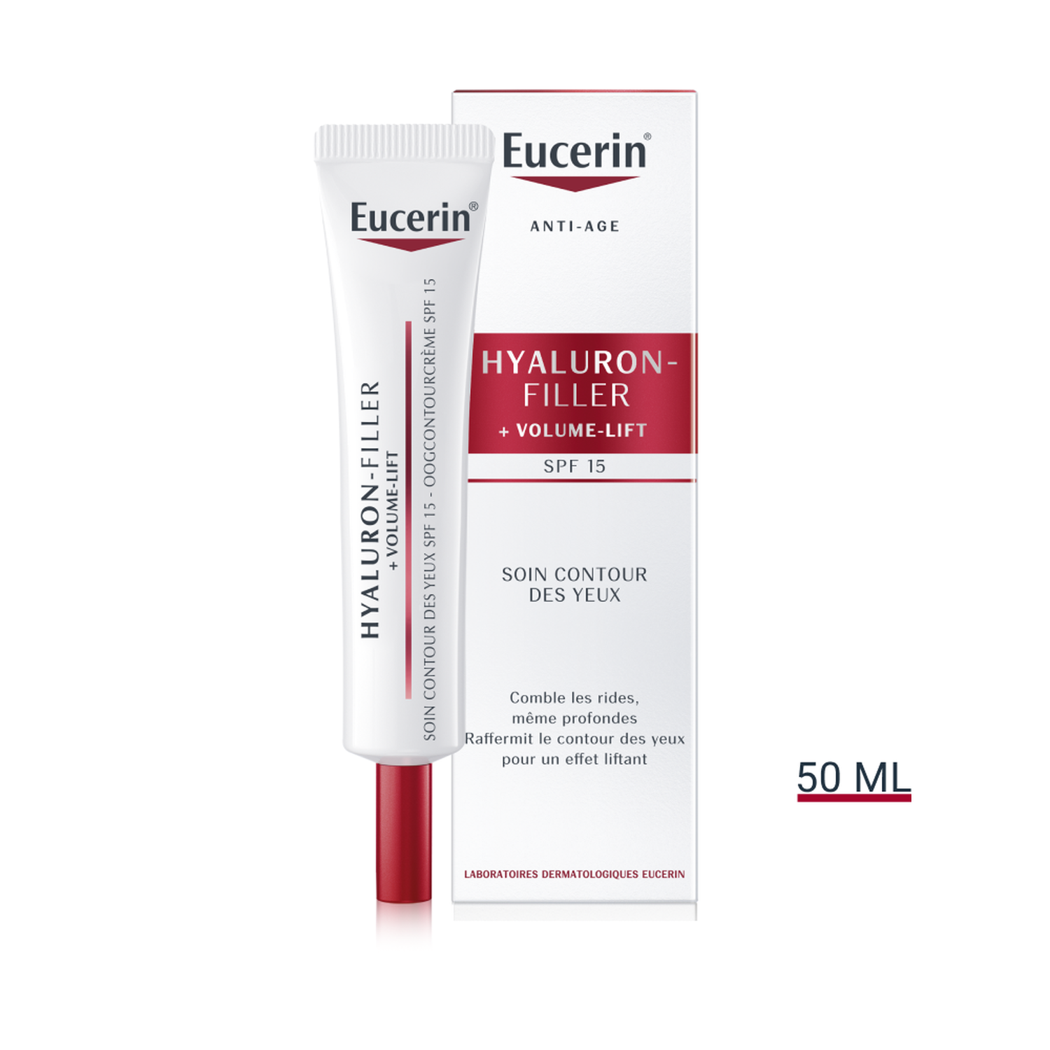 Soin Contour Des Yeux Hyaluron-Filler SPF15 De Eucerin - 15 Ml - Anti-rides Et Hydratation - Neuf