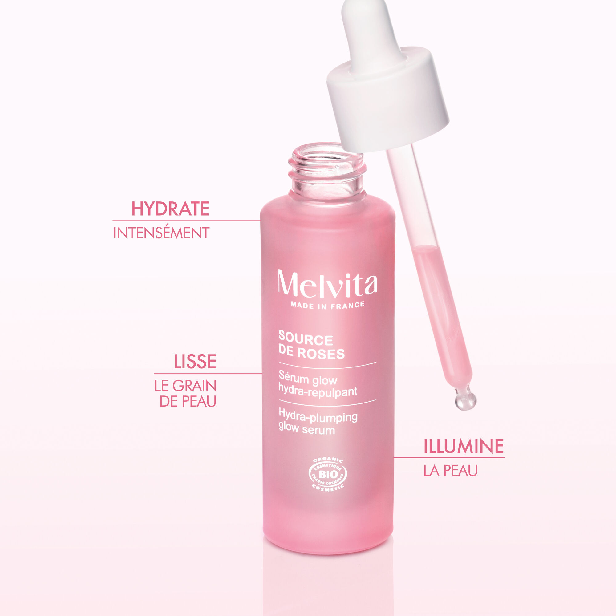 Source de Roses, Glow Hydra-Repulping Serum 3in1 30ml - Melvita