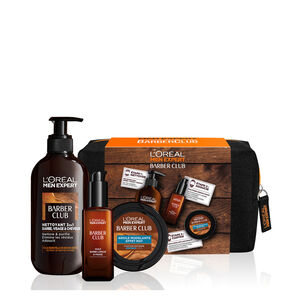 Men Expert Barber Club 3 i 1 sk&aelig;grensningss&aelig;t & Ansigt 400 ml + Langsk&aelig;gsolie 30 ml + Formende ler 75 ml