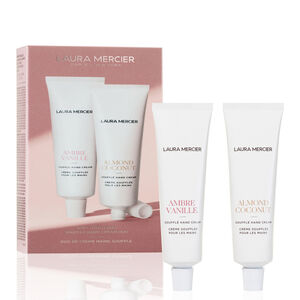 Souffl&eacute; Hand Cream Duo Set met handcr&egrave;mes Amber-Vanille en Amandel-Kokos 2x55 ml