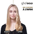 Gold &Eacute;dition Limit&eacute;e Cashmere Conjunto de alisador Styler + mini escova plana + bolsa bege