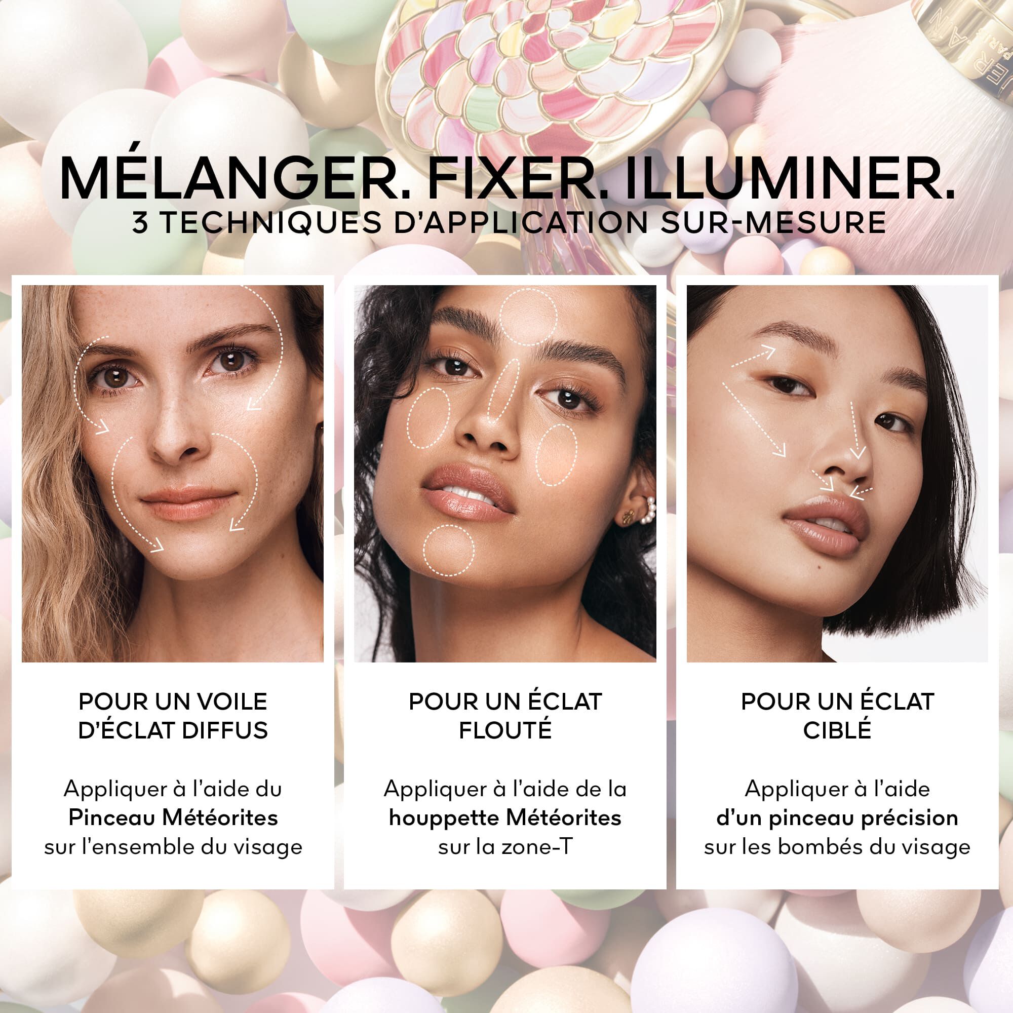 Météorites, Puderperlen, die das Licht zum Leuchten bringen