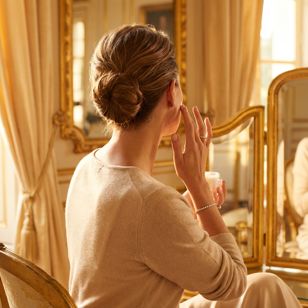 image femme luxe cr&egrave;me