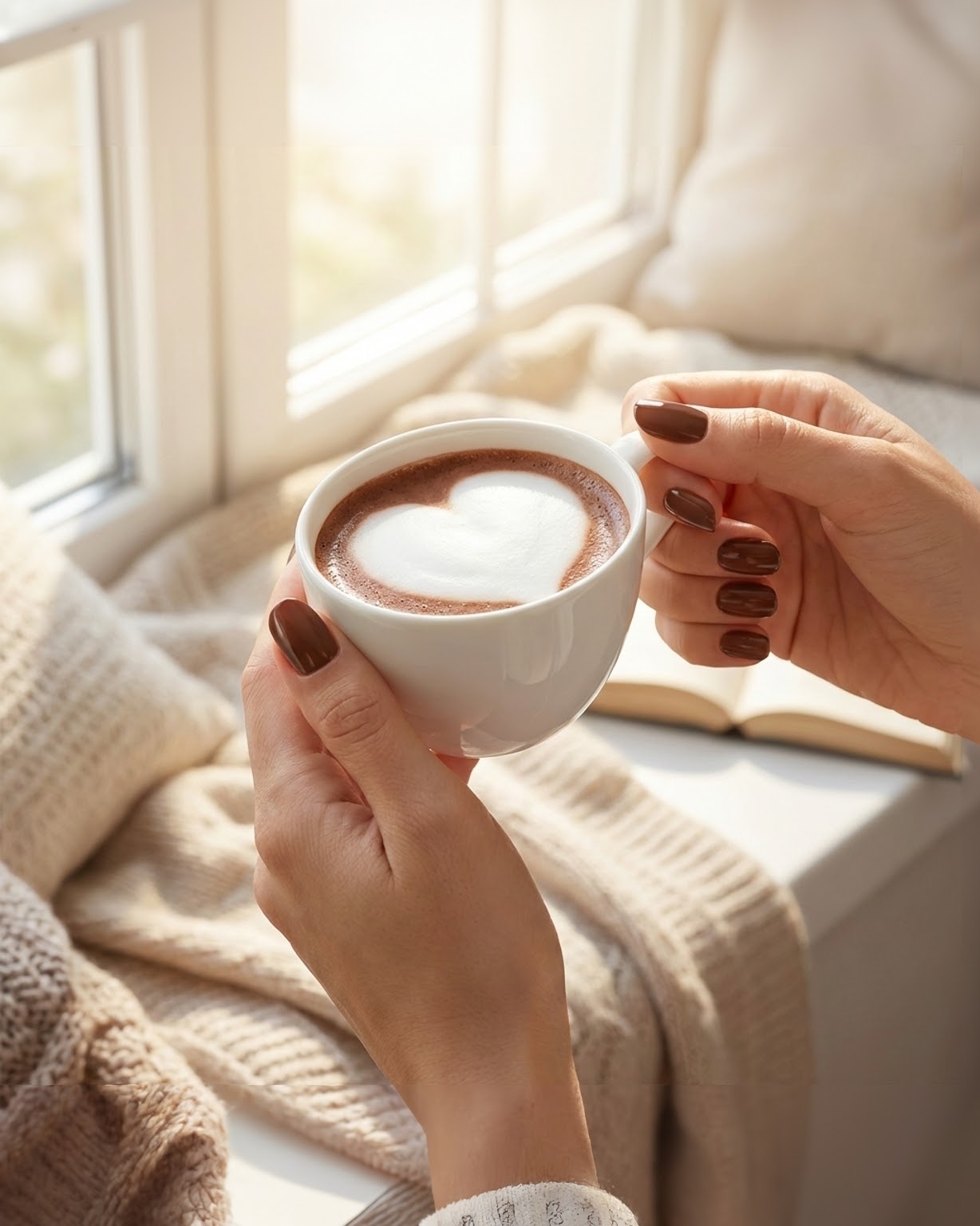 image ongles couleur chocolat