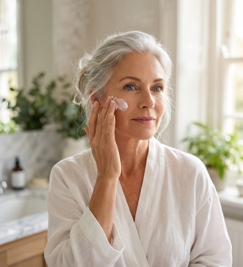 image femme &acirc;g&eacute;e skincare