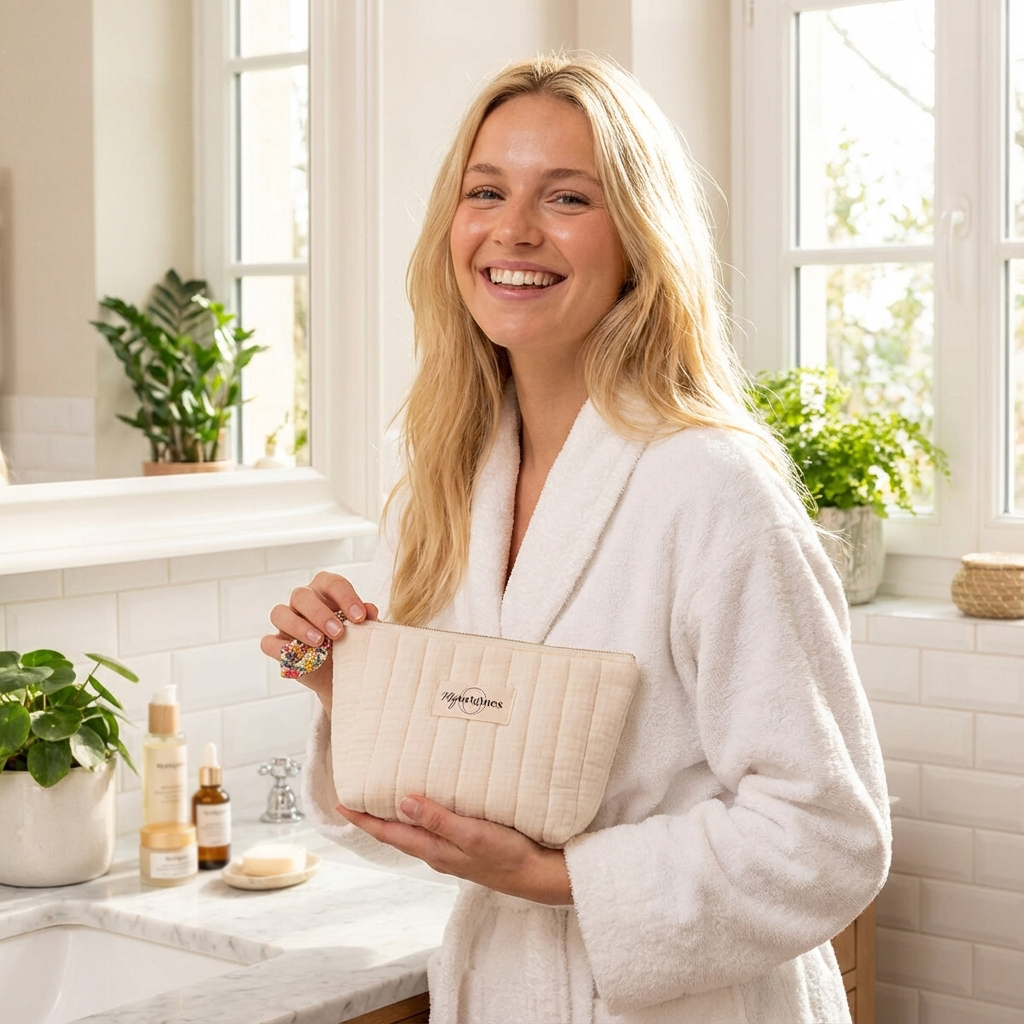 image femme trousse maquillage