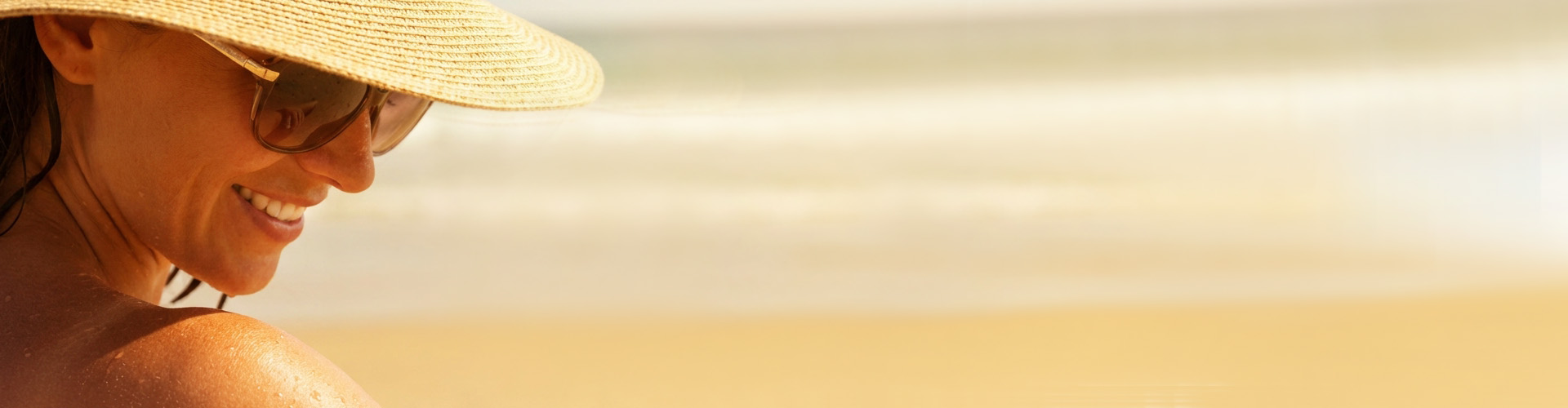 banner femme plage soleil