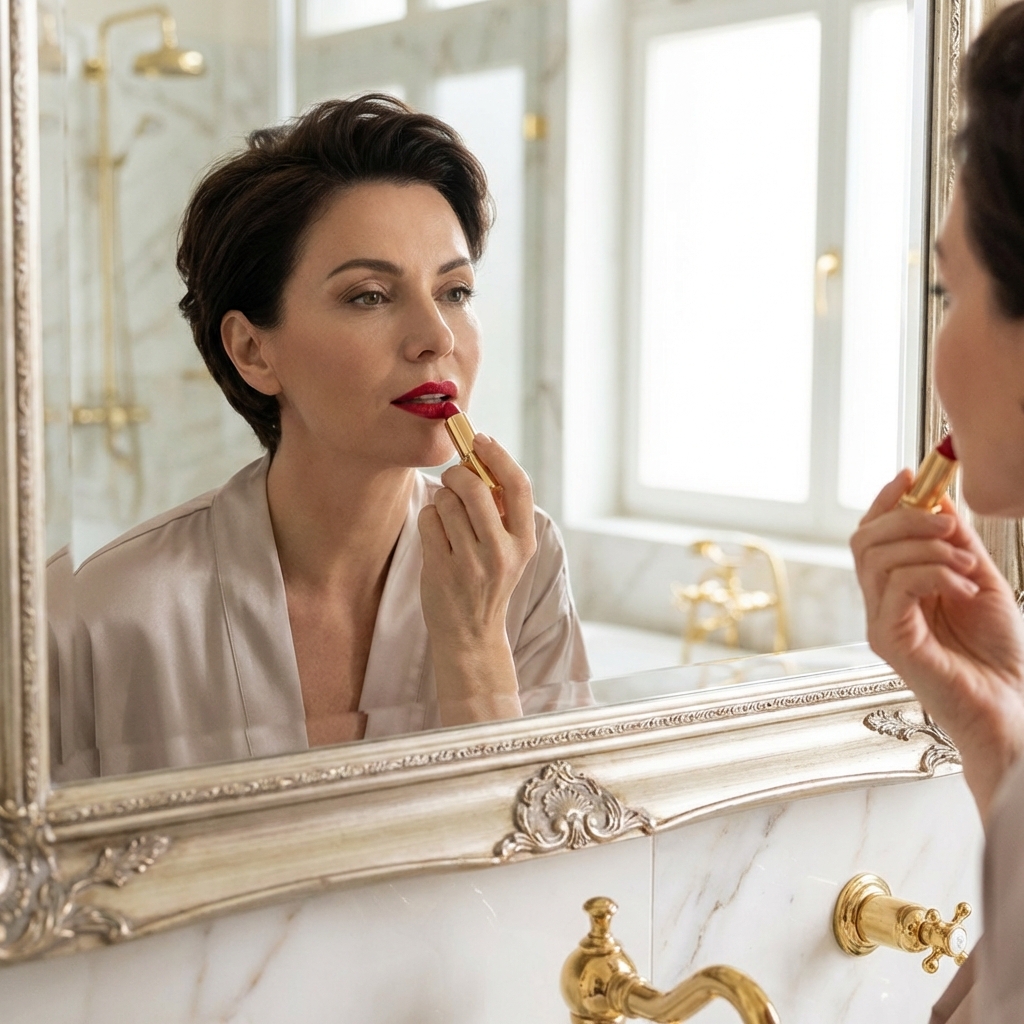 image femme rouge &agrave; l&egrave;vres