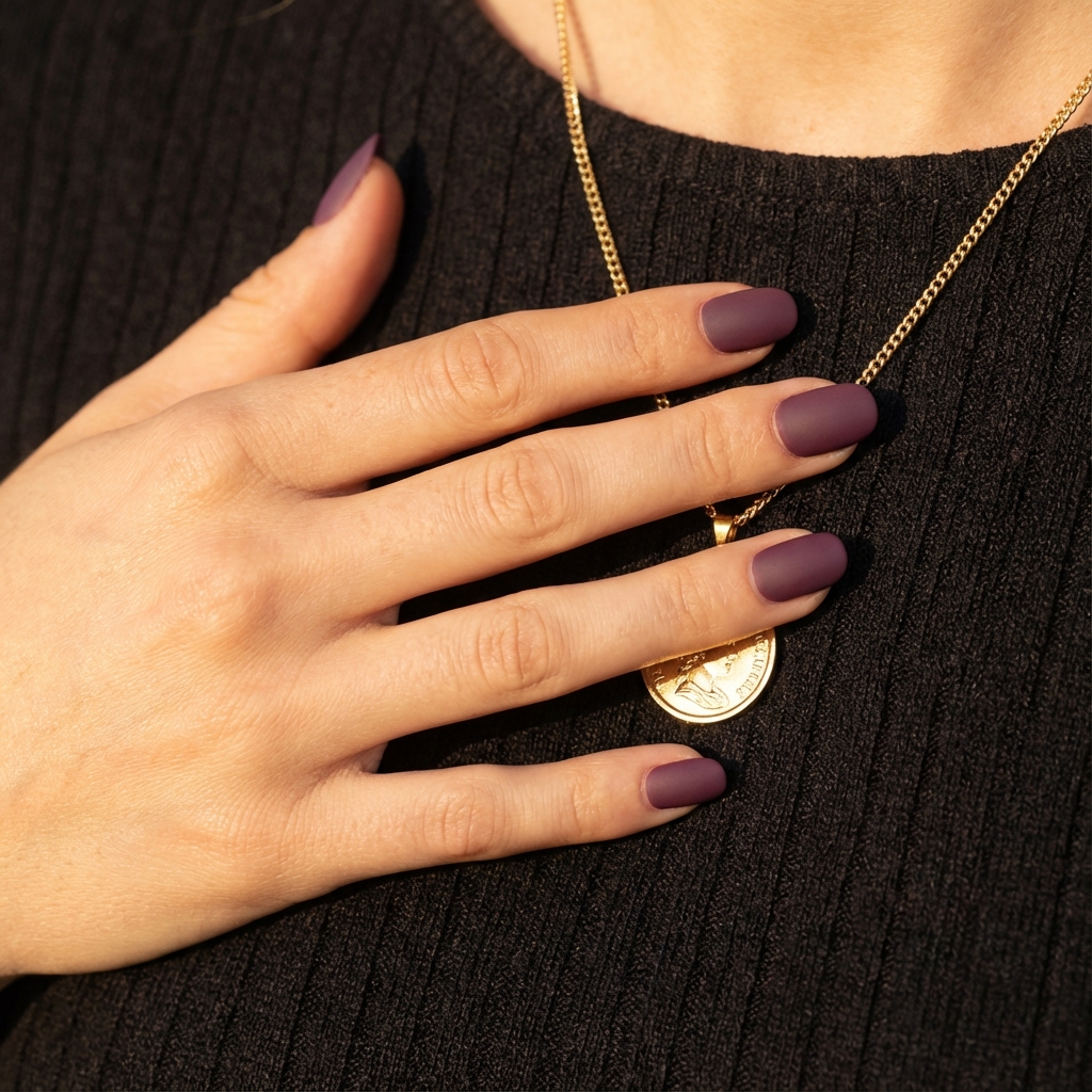 ongles mauve matte