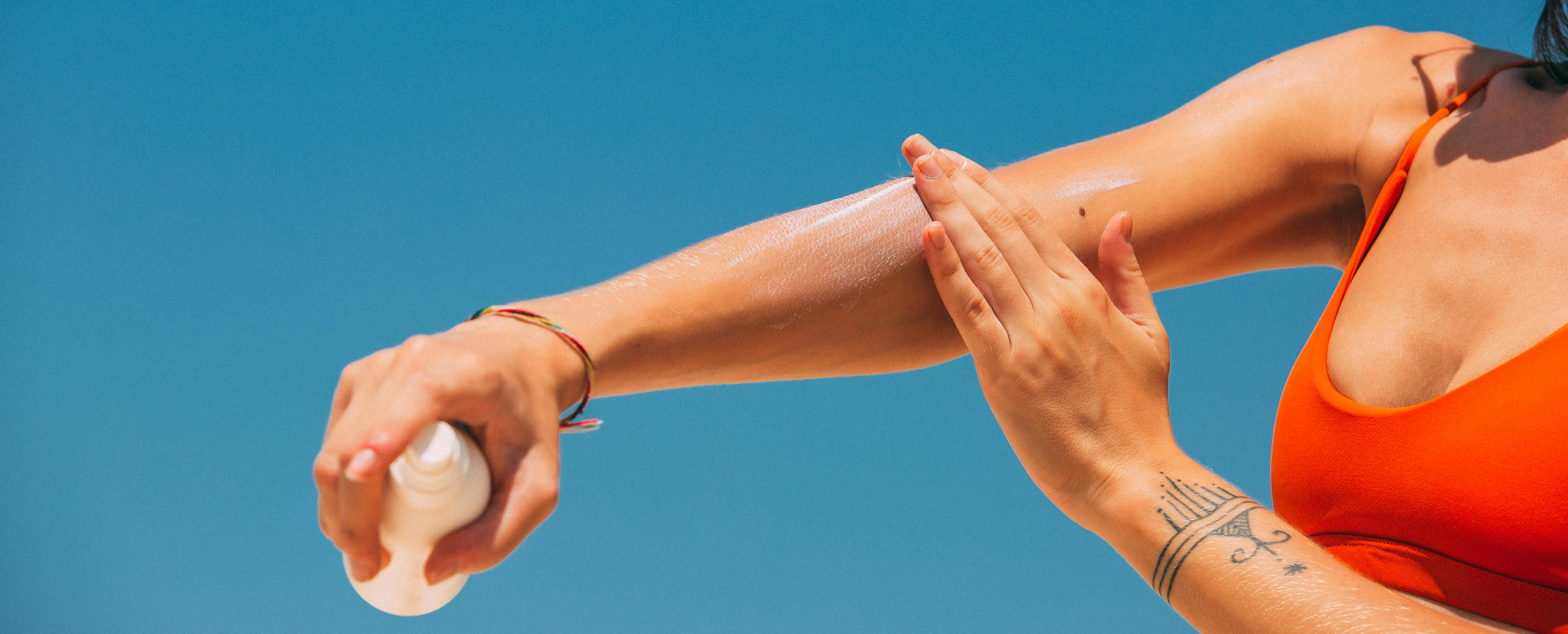 banner femme crème solaire