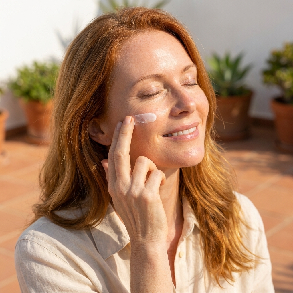 femme crème solaire visage