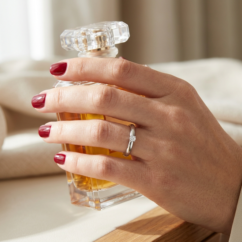 femme main parfum