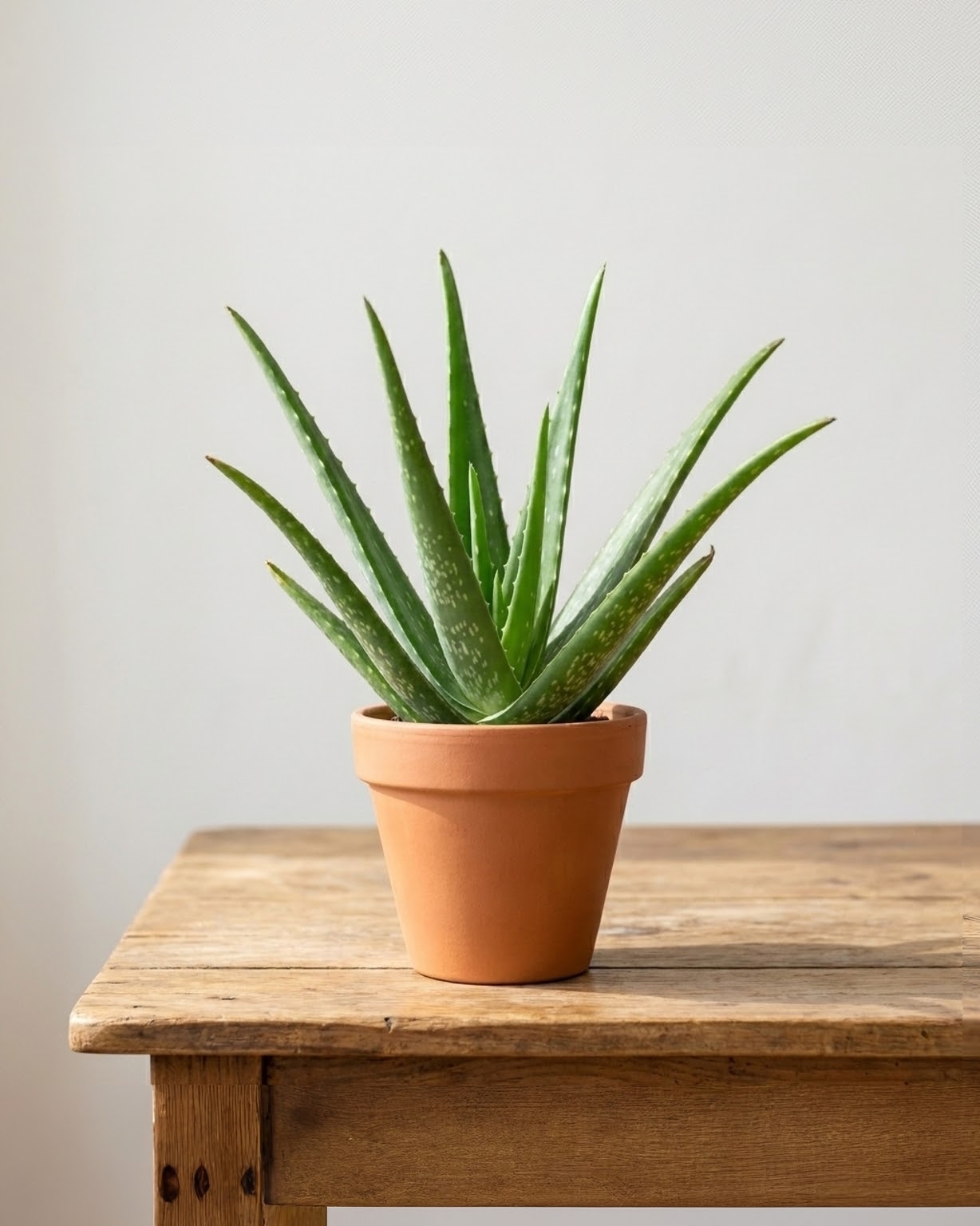aloe vera en pot sur une table
