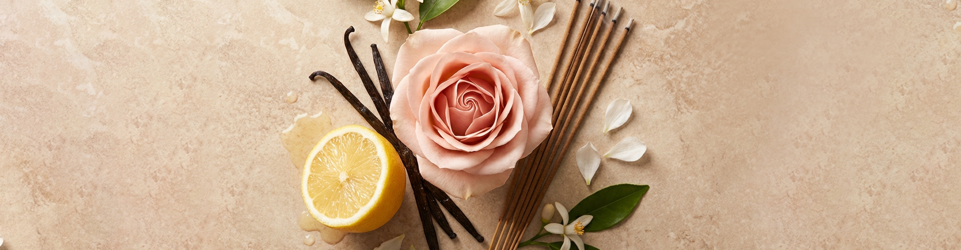 banner ingr&eacute;dients rose citron vanille encens