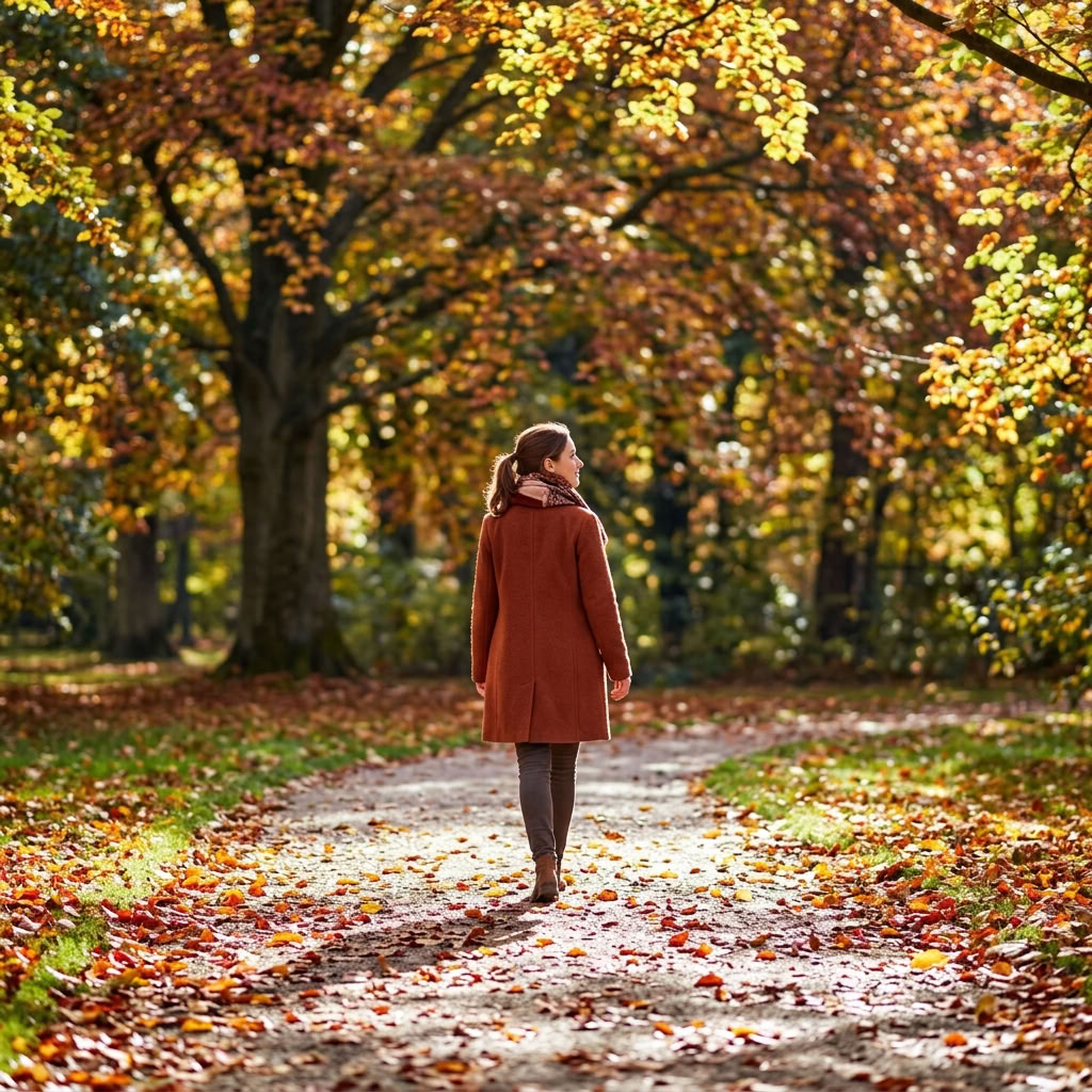 femme parc automne