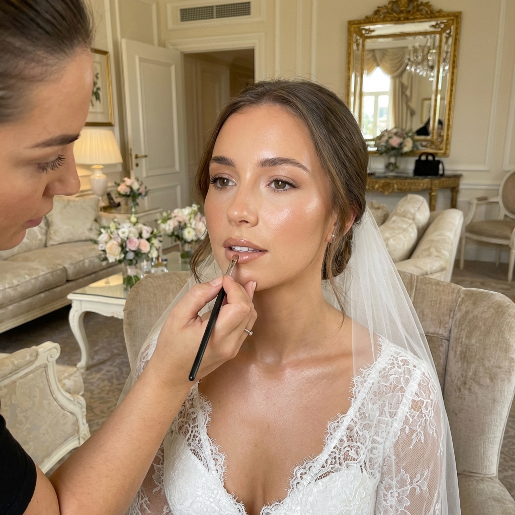 image femme rouge à lèvres mariage