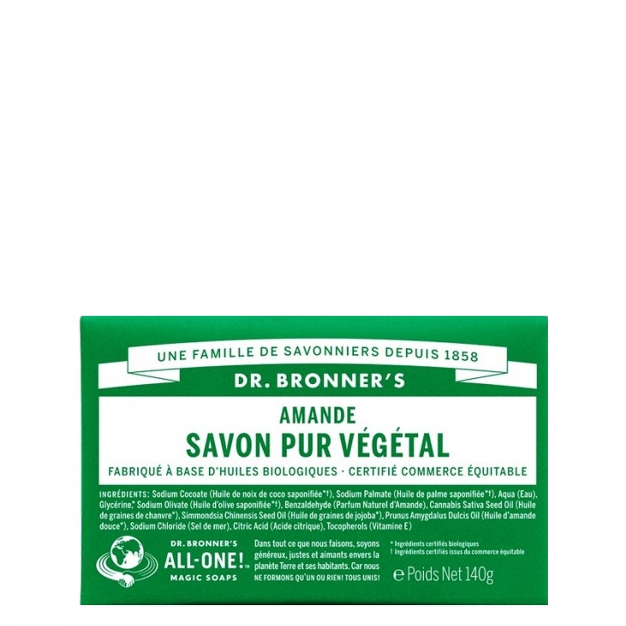 Savon Solide, A L'Amande 140 g - Dr Bronners | MyOrigines Produit